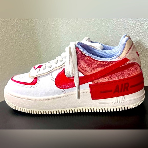 Nike Air Force 1 Shadow Cracked Leather Sneakers - Picture 1 of 9